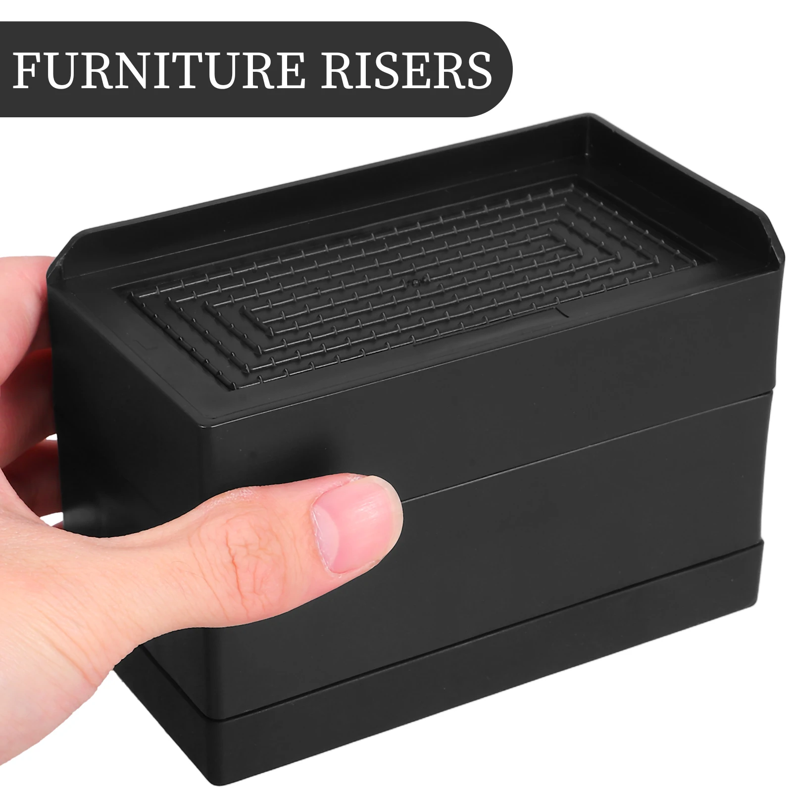 

4pcs Heavy Duty Bed Risers Furniture Height Extenders For Beds Tables Chairs Sofa Legs Stackable Rubber Lifts Base