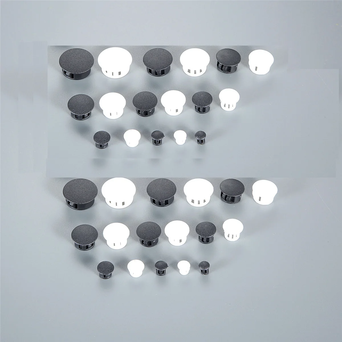 50pcs/set Hole Plugs Black/White 5/6/8/10/12/13/14mm Nylon Snap-on Dust Cover Tube Flat Cap Plugging Pipe Furniture Screw Hole