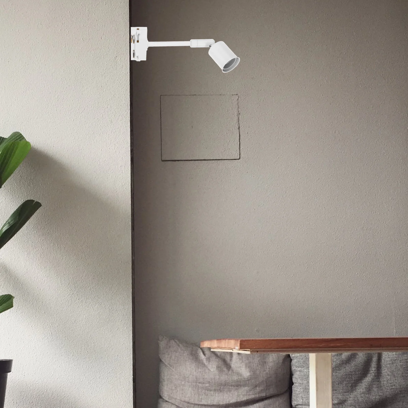 

LED Light Socket Adapter E27 to Track Light Head Conversion Lamp Holder Base for Retail Showrooms White Without Bulb Lamp