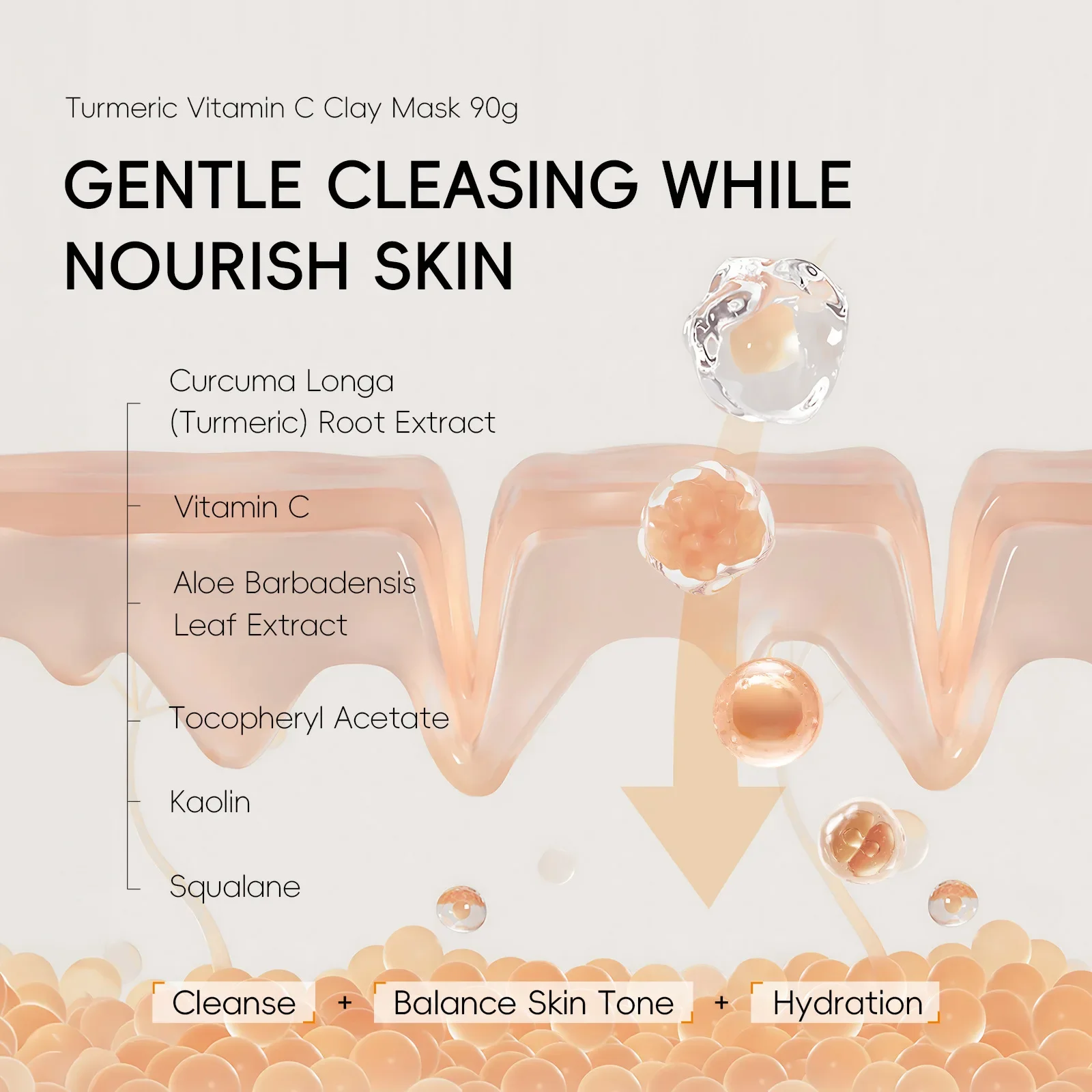 Turmeric Facial Mask Vitamin C Tender Beauty Face Cleaning Moisturizing Turmeric Mud Mask Hydration Face Skin Care Prodcuts