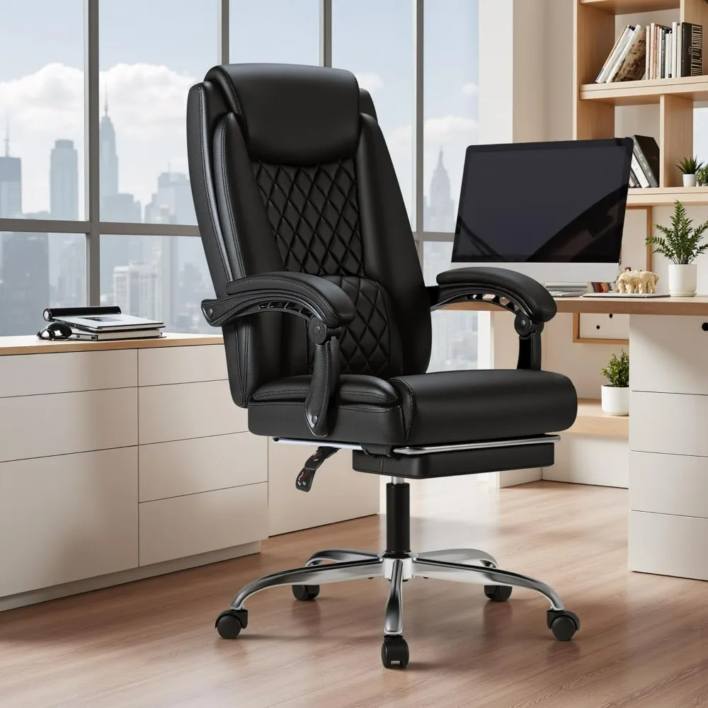 Furmax Office Chair with Footrest Ergonomic High Back Design Executive Computer Desk Chair400lbs, 90-135° Reclining Leather Home