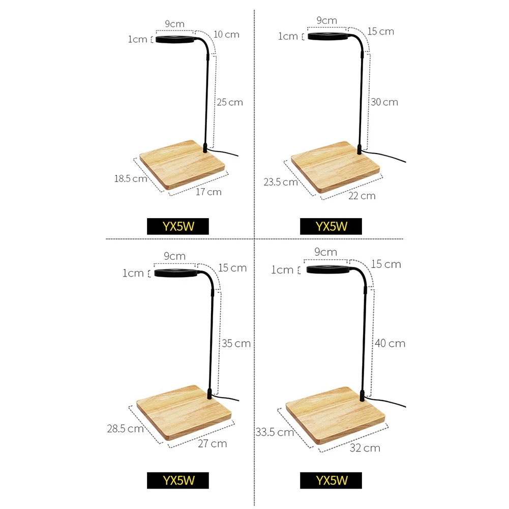 Lampu Akuarium LED Dapat Diredupkan 10W dengan Timer dan Colokan USB, Lampu Tumbuh Tanaman Tangki Ikan Putih Dingin 6000K Putih Hangat 3000K dengan Alas
