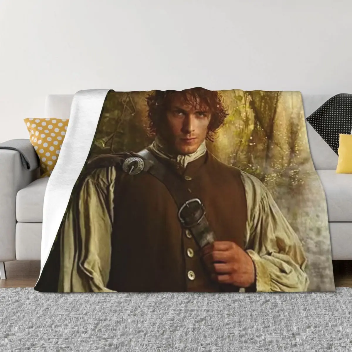 

Sam Heughan Throw Blanket Camping Plaid Plush christmas decoration Blankets