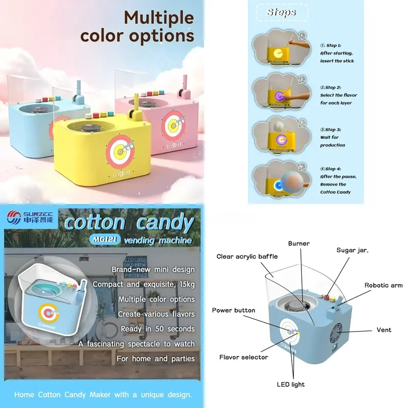 for Small Cute Semi Automatic Marshmallow Machine for Shops and Parties