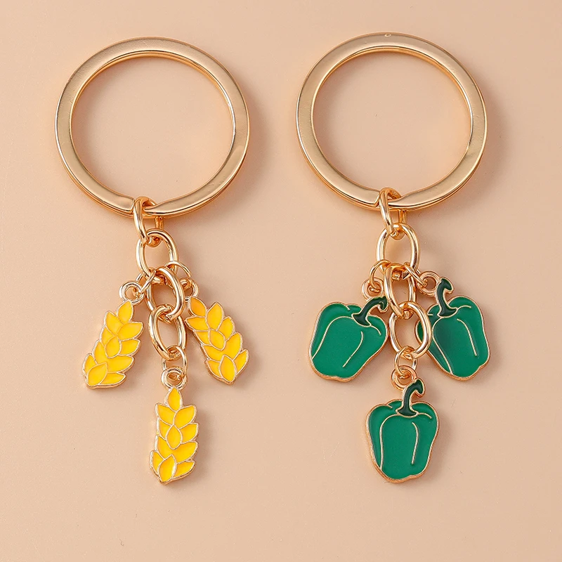 

Fashion Enamel Pepper Chili Keychan Simulation Vegetabl Key Ring for Women Girls Handbag Pendant DIY Handmade Jewelry Gifts