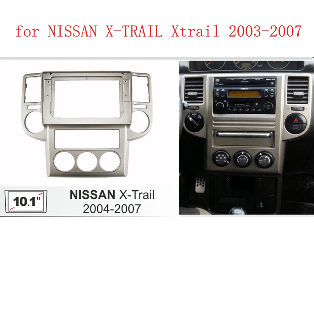 RSNAVI 10.1 inch Car Fascia Panel For NISSAN X-TRAIL Xtrail 2003-2007 Dash Kit Install Facia Console Bezel Adapter Plate Trim