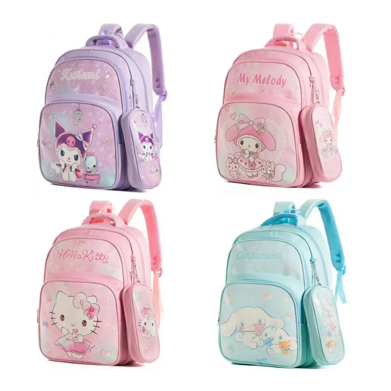 

Sanrio Kawaii Kuromi My Melody Backpack Girl Heart Hello Kitty Cinnamoroll Waterproof Schoolbag Cute Cartoon Anime Students Gift