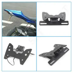 For Suzuki GSXR600 GSXR 750 Motorcycle Accessories LED Light License Plate Holder Tail Registration Plate Bracket K8 2008-2010