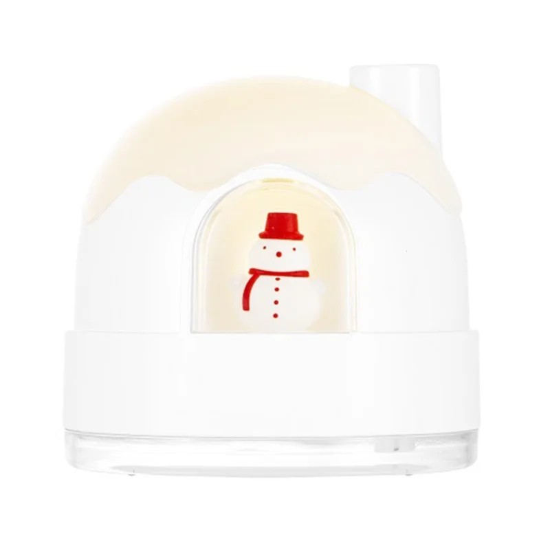 مرطب هواء صغير بتصميم بيت الثلج اللطيف USB كتم مبخر هواء صغير لغرفة النوم باللون الأبيض #5