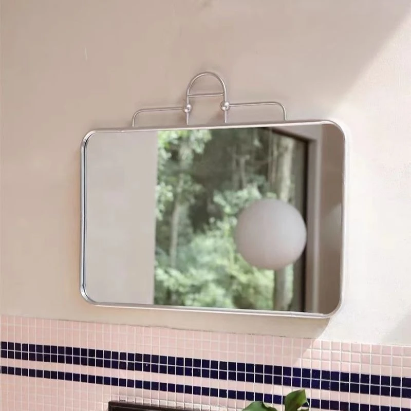 Modern Simple Silver Mirror Rust Proof Bathroom Fixtures and Accessories Moisture Proof Stable Vanity Mirrors Home Household