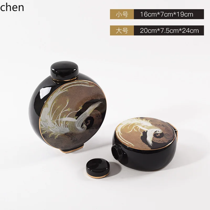 YFY Modern New Chinese Style Ceramic Storage Jar   Living Room Tea Room Wine Cabinet Entrance Soft Decoration Home Decor