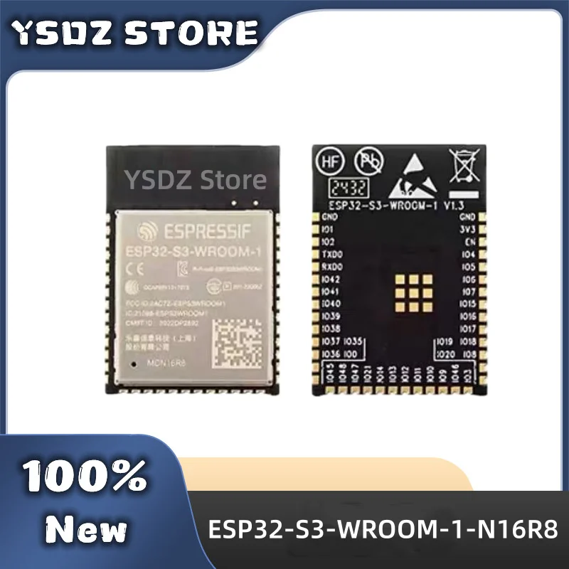 

1 ~ 10 шт. ESP32-S3-WROOM-1-N16R8 с TELEC (201-220052) ESP32-S3-WROOM-1 16 МБ 2,4 ГГц Wi-Fi и BLE 5 беспроводной модуль антенны на печатной плате