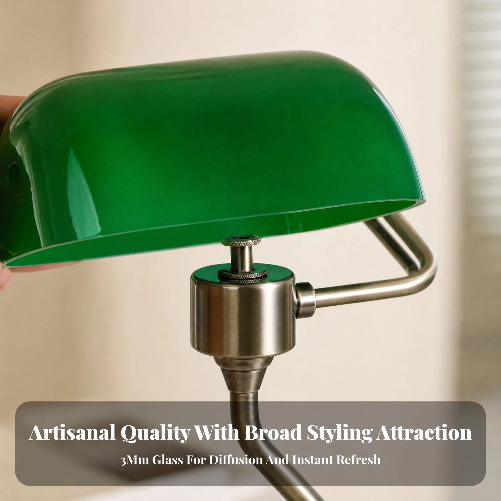 Rounded Rectangular Glass Lamp Shade Modern Glass Replacement Lampshade Sleek Vintage-Inspired for Bedroom, Study