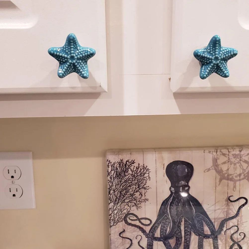 

4Pcs Ceramic Cabinet Knobs Creative Shape Drawer Pull Handles for Wardrobe Cupboard Furniture Door Home Decoration