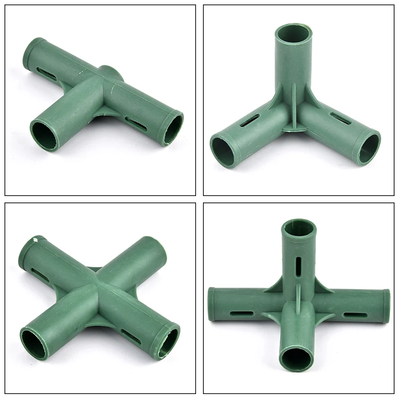 Conector de soporte de flores para plantas de 19mm, 3 vías, 4 vías, jardín, invernadero, soporte de tubo, junta de varilla, estantes de armario para el hogar, accesorios de fijación