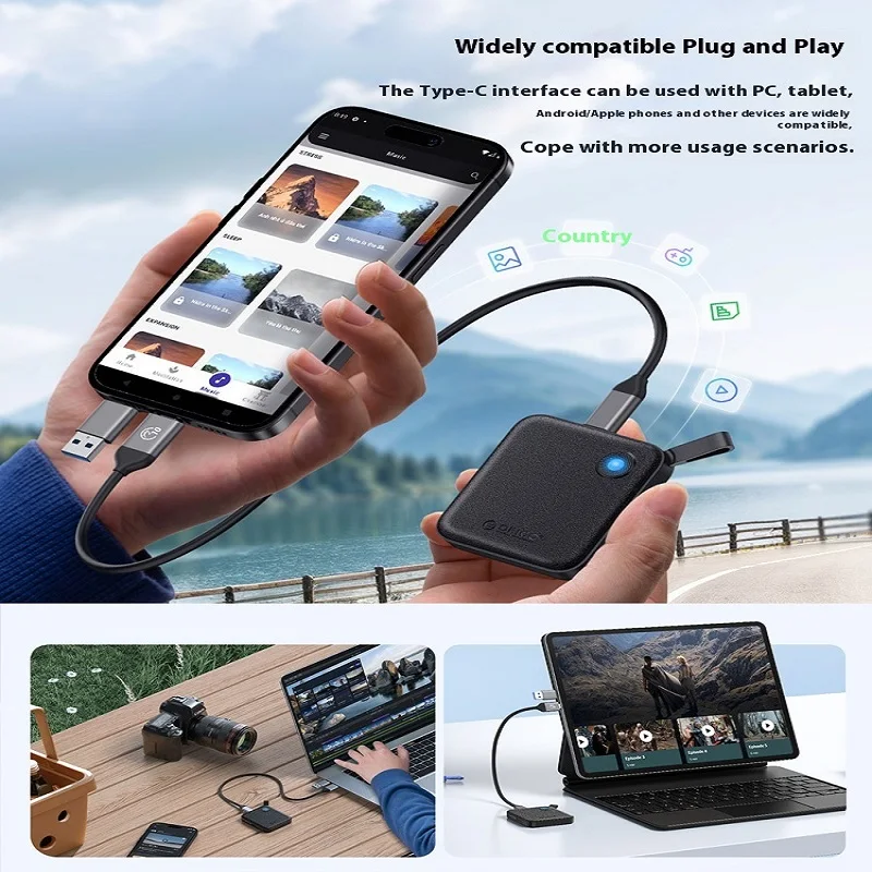 ORICO 4T Portable External Solid State Drive External Hard Drive USB 3.2 1T 2T SSD For iPhone 15Pro Laptop Mac Backup Computer