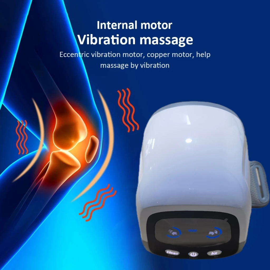 

4-in-1 Rechargeable Red Light Best Electric Knee Massager for Knee Pain Arthritis Relief with Heating and Vibration