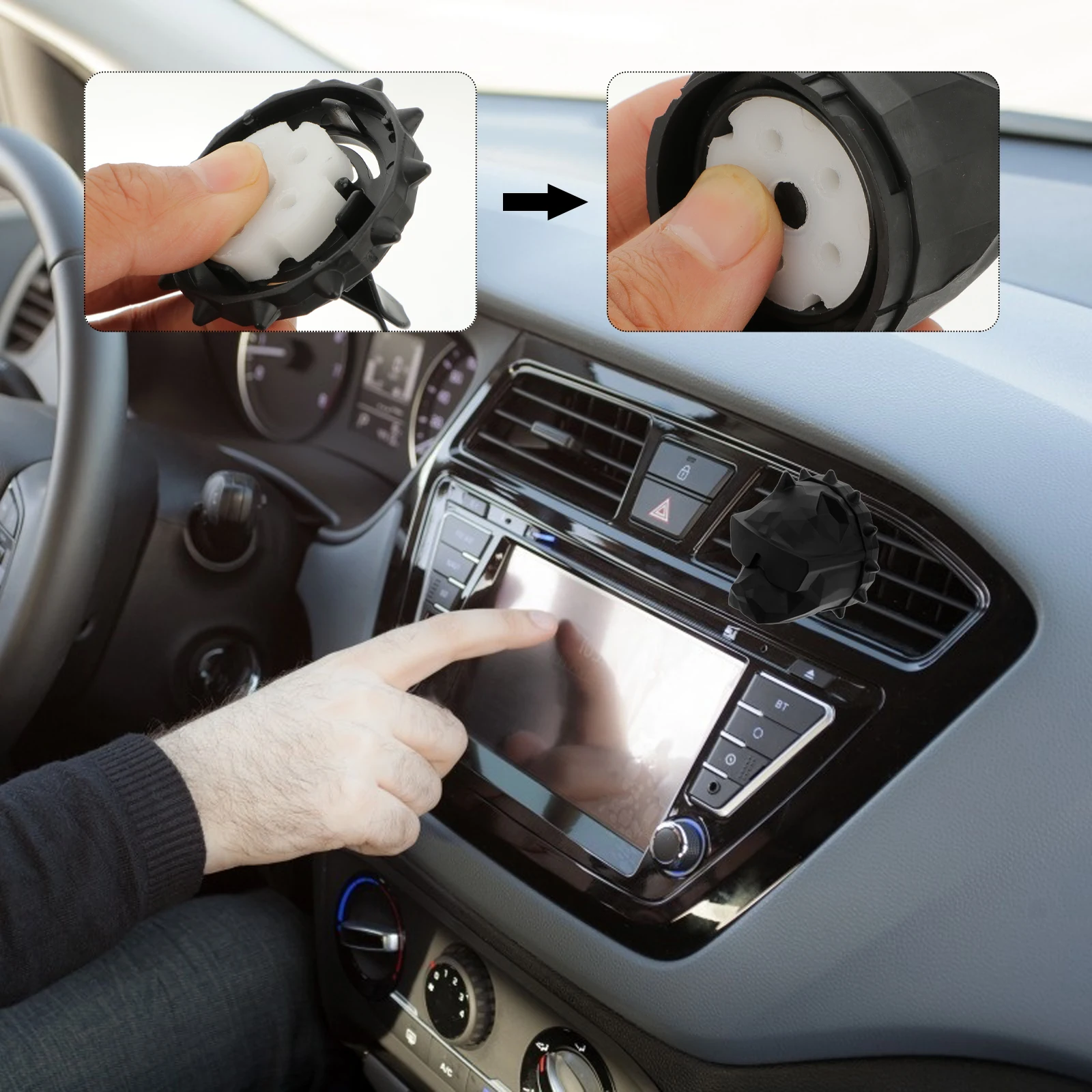 

Car Fragrance Diffuser Vent Clip Perfume Aroma Essential Oil Black Air Fresher Auto Creative Plastic Lightweight Practical Easy