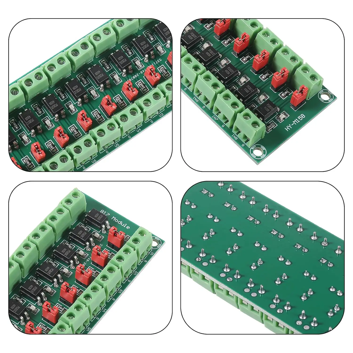2 Stück PC817 8-Kanal-Optokoppler-Isolationsplatine Spannungswandlermodul 3,6–30 V fotoelektrisch isoliertes Modul