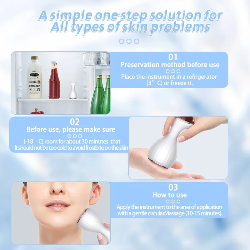 美容冷却アイスマッスルデバイス顔の修復浮腫ポスト太陽の修復引き締め鎮静肌マッサージャーしわを軽減浮腫