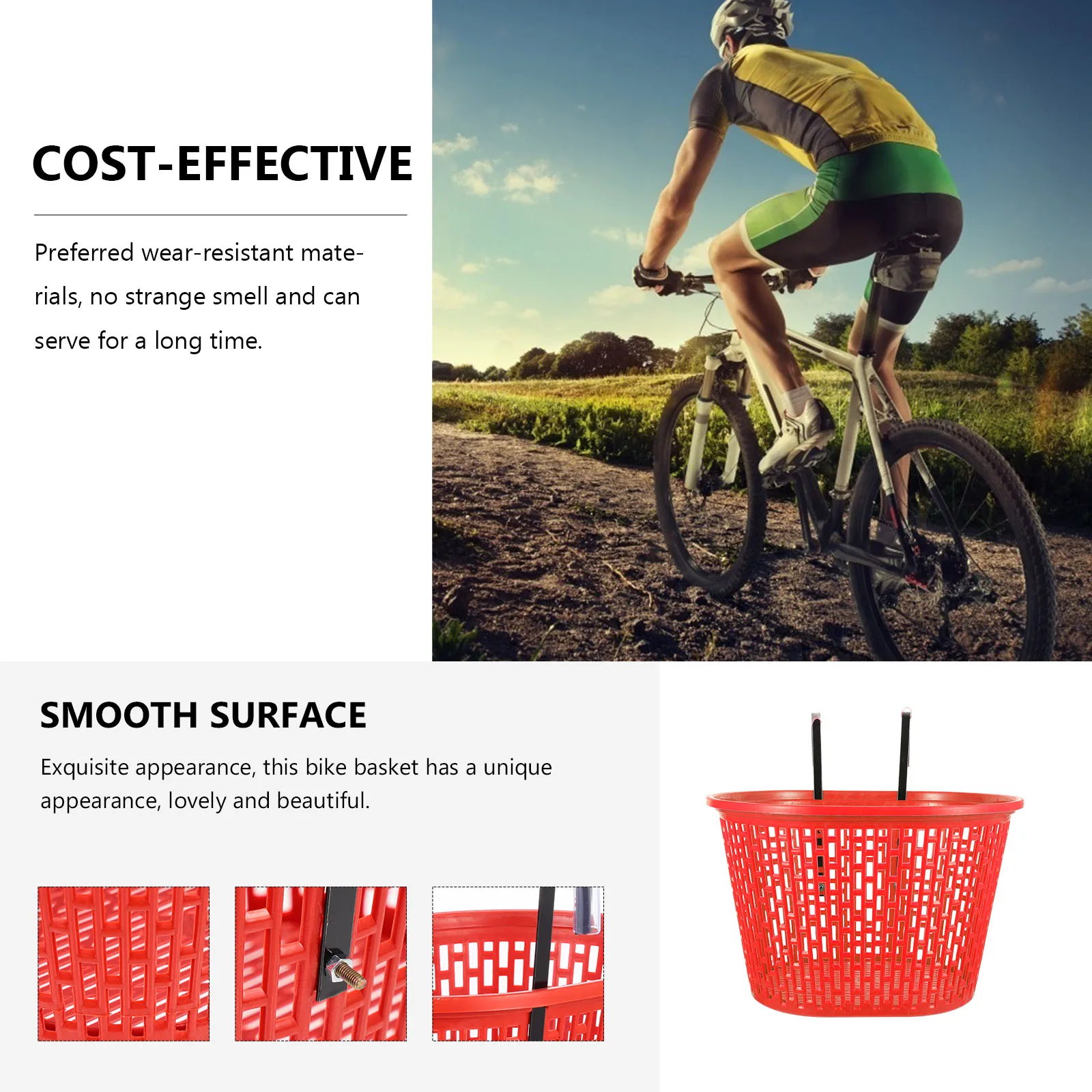 Fast Release Bike Basket Front Plastic Mountain Bike Storage Holder Durable Cycling Basket For Adult Bicycles Accessory