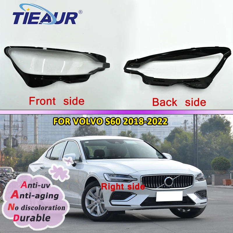 

Car Front Headlight Lens Cover Transparent Headlamp Glass Lampshade Shell For Volvo S60 2018 2019 2020 2021 2022 Auto Light Caps