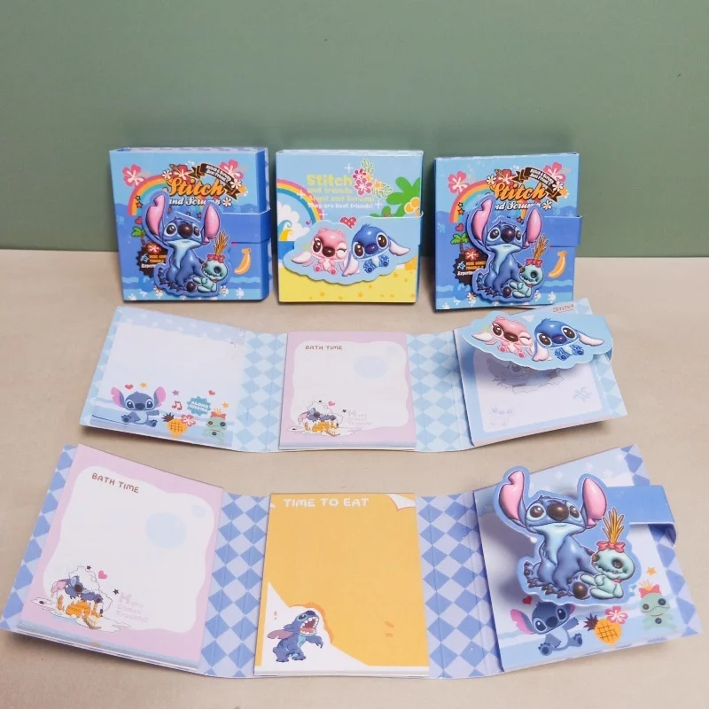 20 ชิ้น/ล็อตการ์ตูน Disney Stitch 3 แผ่นพับน่ารัก N ครั้งเครื่องเขียนป้าย Notepad บุ๊คมาร์คโพสต์ School Supply