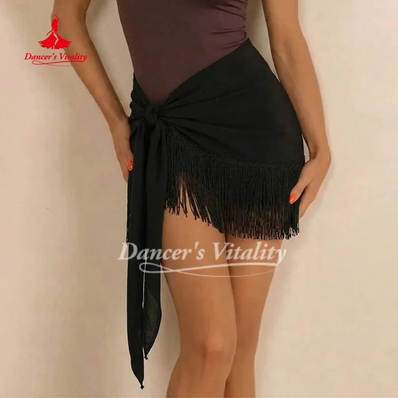 trajes-de-baile-latino-panuelo-de-cadera-con-borlas-negras-para-adultos-y-ninos-ropa-de-practica-para-cha-cha-samba-rumba-vitalidad-del-baile