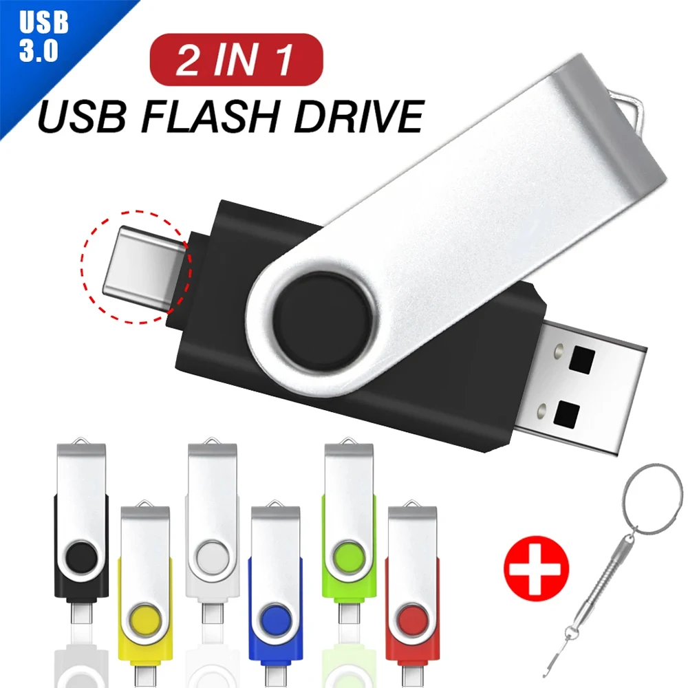 

Высокоскоростные флэш-накопители TYPE-C USB 3.0, 256 ГБ, 128 ГБ, брелок для ключей, используемый для мобильных телефонов и ПК, карта памяти истинной емкости