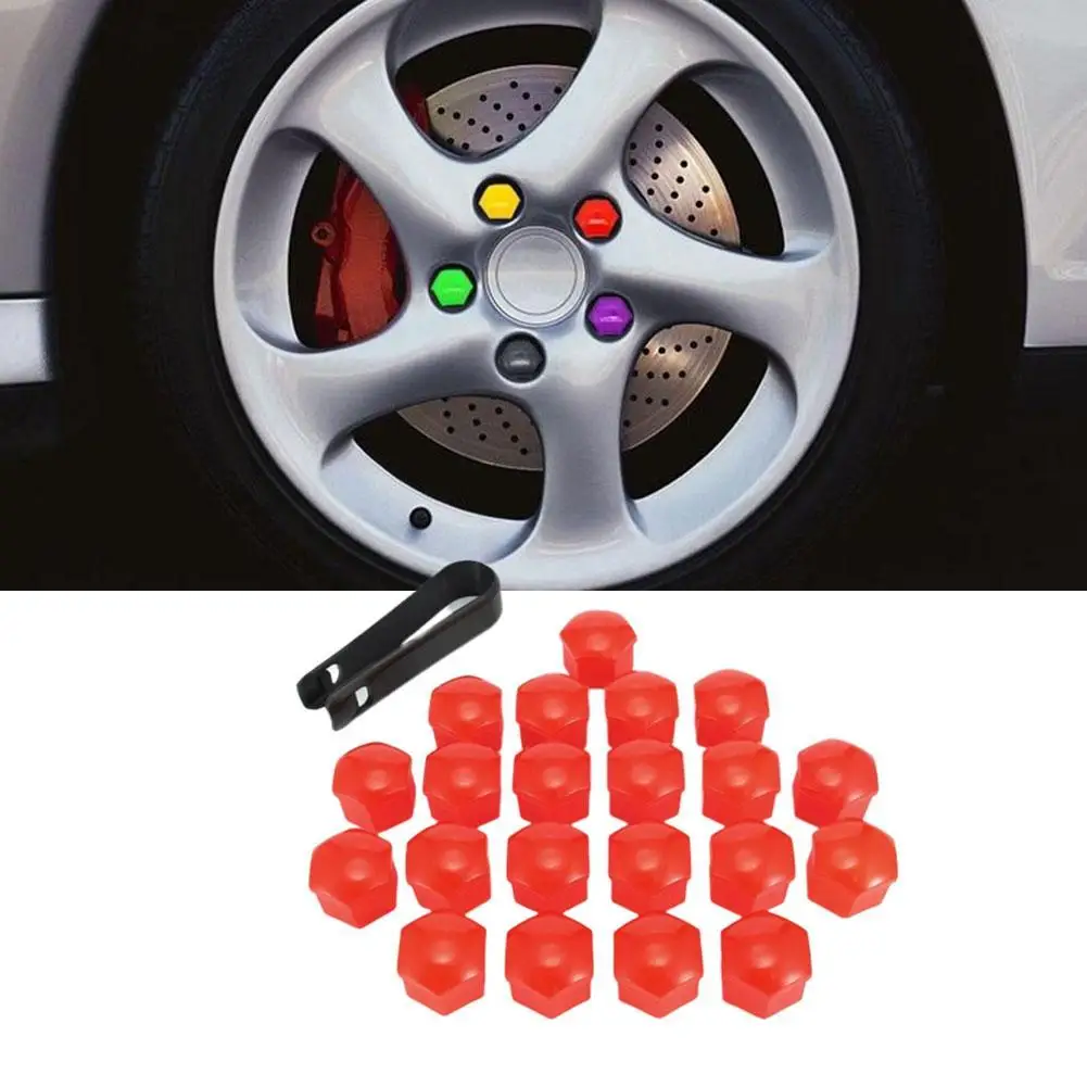 20pcs 17/19/21mm Car Tyre Wheel Hub Covers Protection Caps Wheel Nuts Covers Nut Caps Hub Screw Protector Dust Proof Bolt Rim