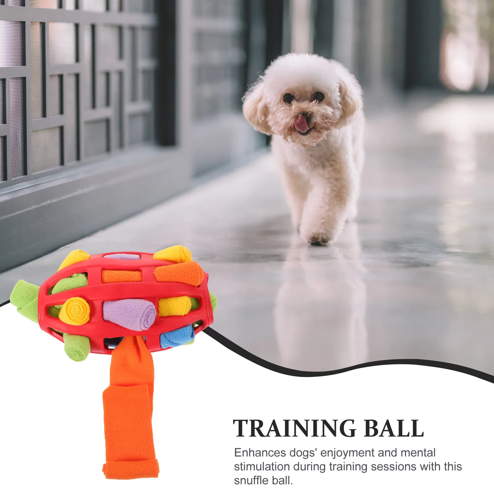 

Interactive Snuffle Ball Dog Food Dispenser Increase Fun Mental Stimulation Intelligence Training Treat Foraging Enrichment