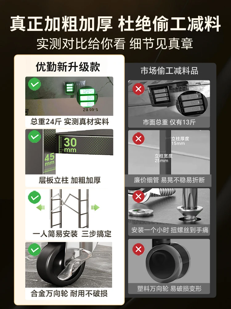 Kitchen rack Floor-to-ceiling multi-functional storage Pot storage Oven Microwave oven shelf