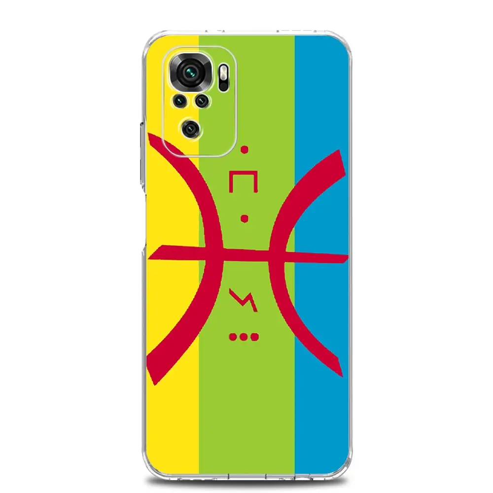 Etui na telefon z flagą Amazigh Berber dla Xiaomi Redmi Note 13 12 5G 9S 9 8 10 11 Pro Plus 4G 9T 13C 12 c10c 9C 9A 7 Pro przezroczysta obudowa