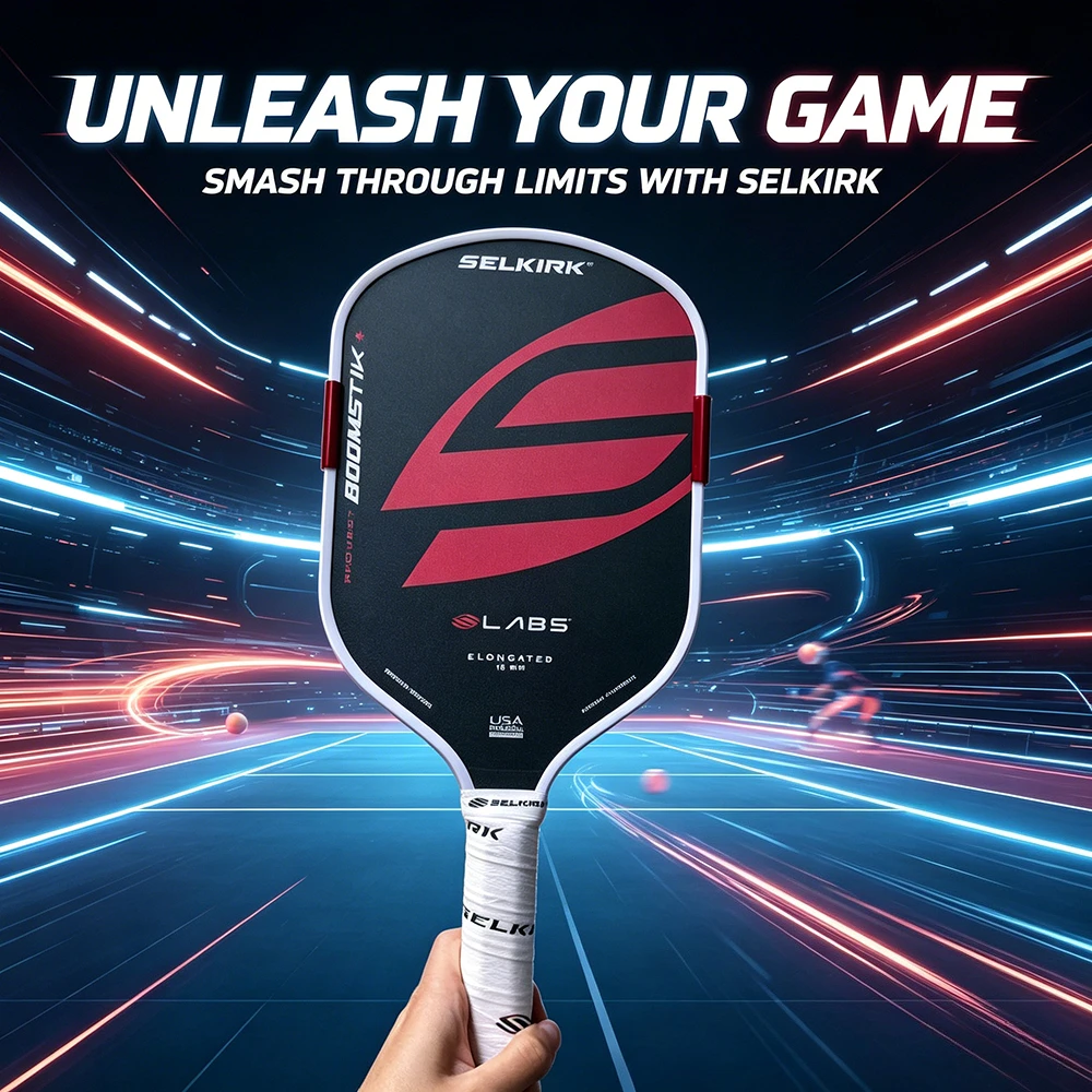 SELKIRK LABS BOOMSTIK Pickleball Paddle Full Foam Core Hot Pressed Carbon Fiber Stable Control Racket