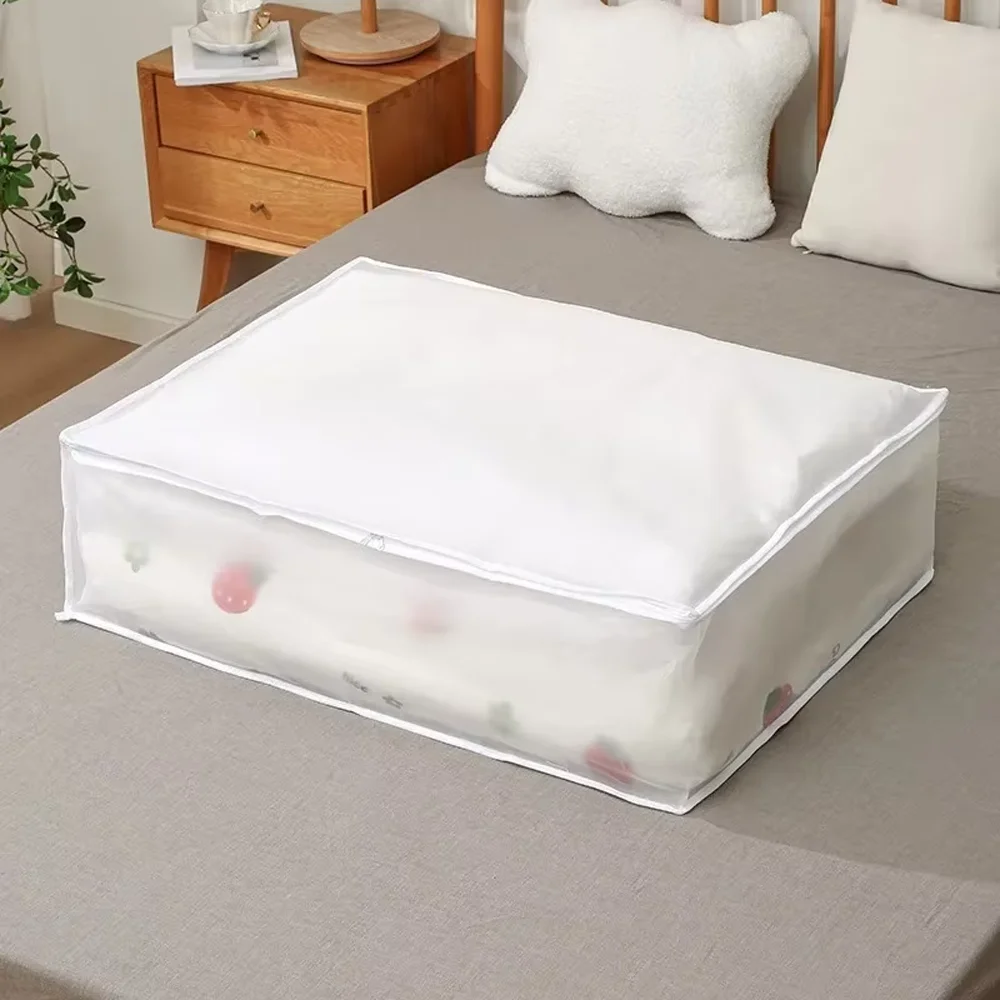 PEVA Semi-Transparent Storage Bag for Quilts & Clothes Dustproof & Moisture-Proof See-Through Large Capacity Moving Packing Bag