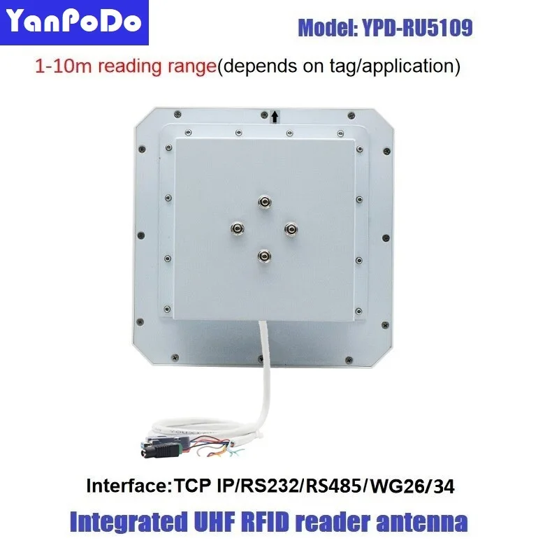 Imagem -03 - Yanpodo 10m Tcp ip Rfid Leitor de Longa Distância Usb Rs232 Wg26 Relé Sdk Livre para Estacionamento e Gestão de Armazém