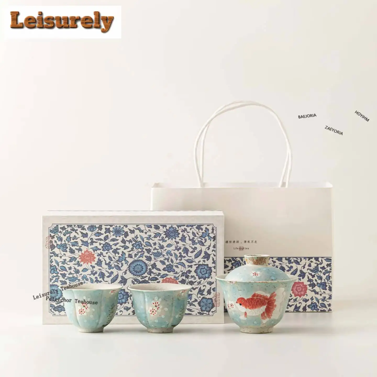 Firestone Red Hand-painted Koi Fish Tea Set Complete Set Zen Tea Ceremony Set Teapot And Tea Cup Set Tea Services Collection