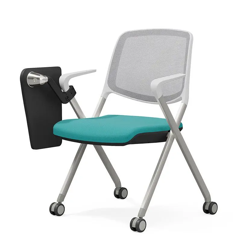 

Training with Desk Board Foldable with Writing Board Office Meeting Smart Classroom with Wheels Training chair