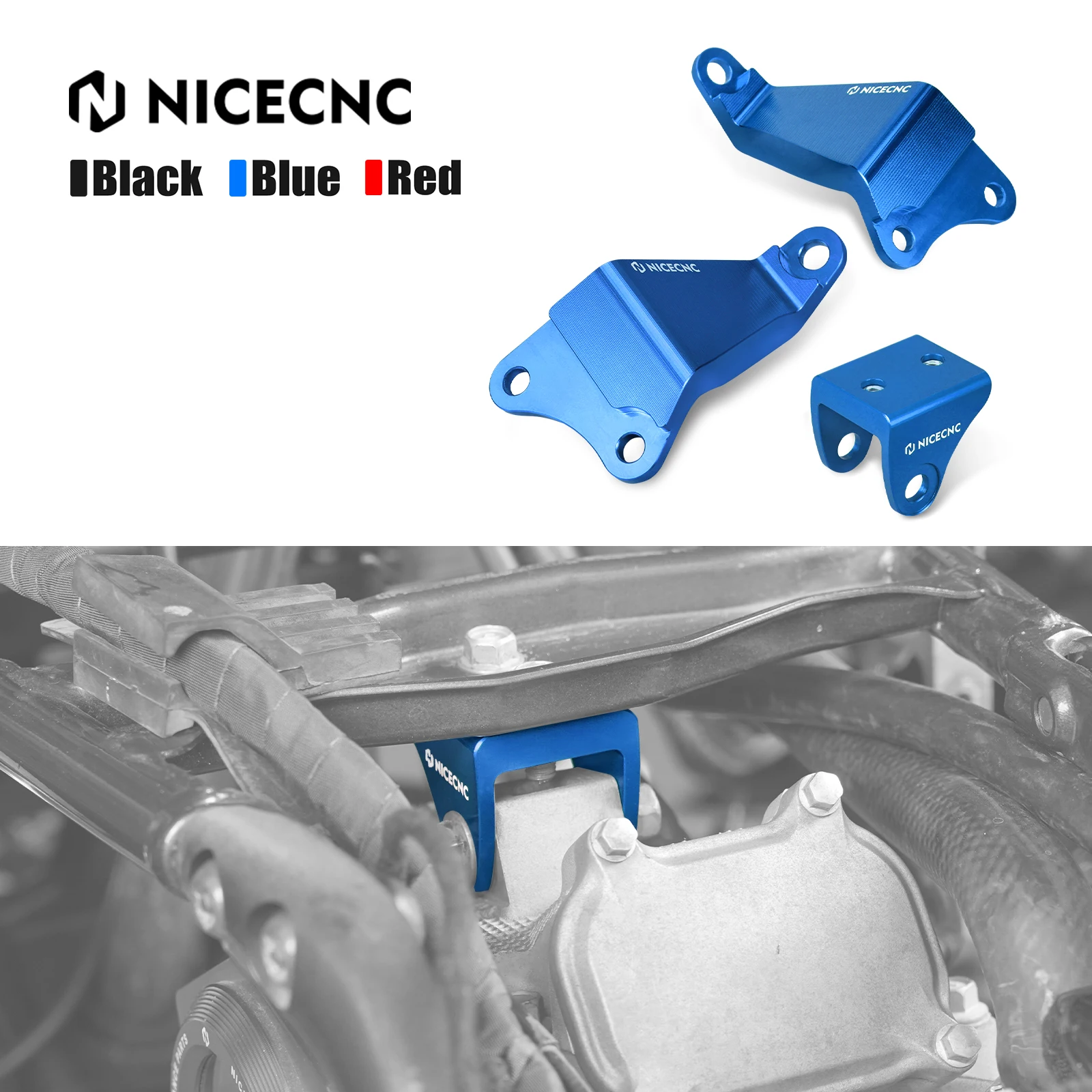 

Модернизированные кронштейны двигателя NICECNC ATV для Yamaha Raptor 700 700R 2008-2024 T6-6061, алюминиевое крепление двигателя ATV 700 Raptor