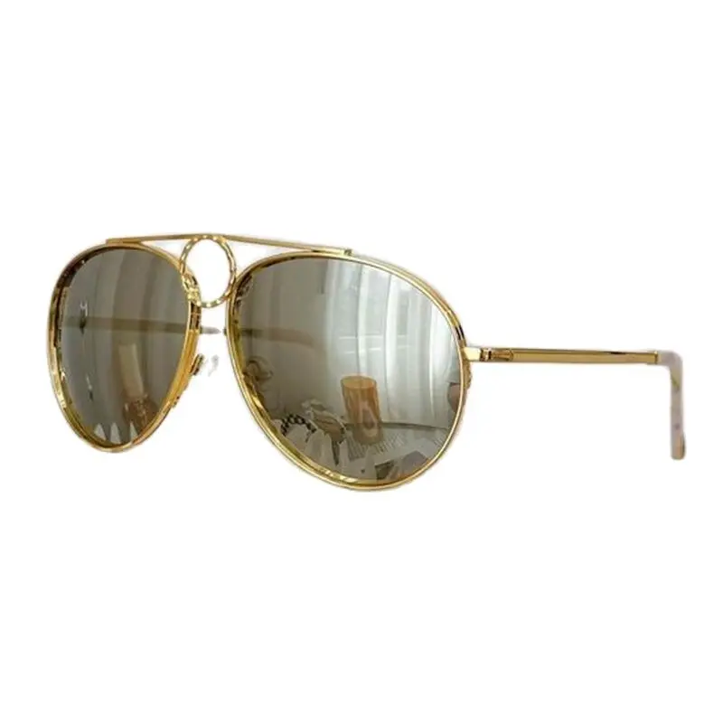 

Alloy frame gold coated watermark sunglasses for men's luxury large frame brand glasses Women's casual sunshades