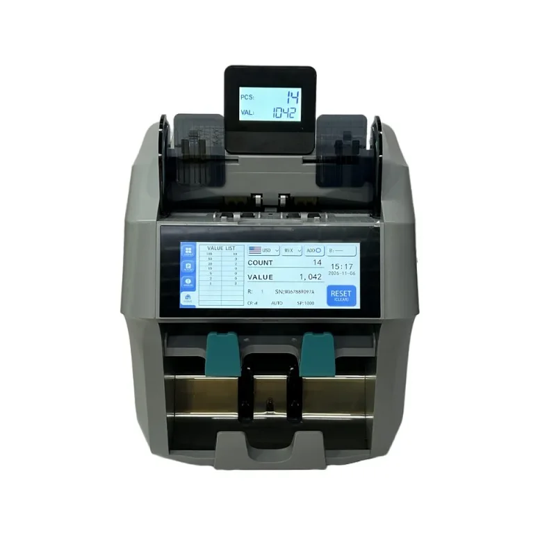 Multi-foreign currency counting machine CIS image recognition mixed point amount touch screen vertical machine