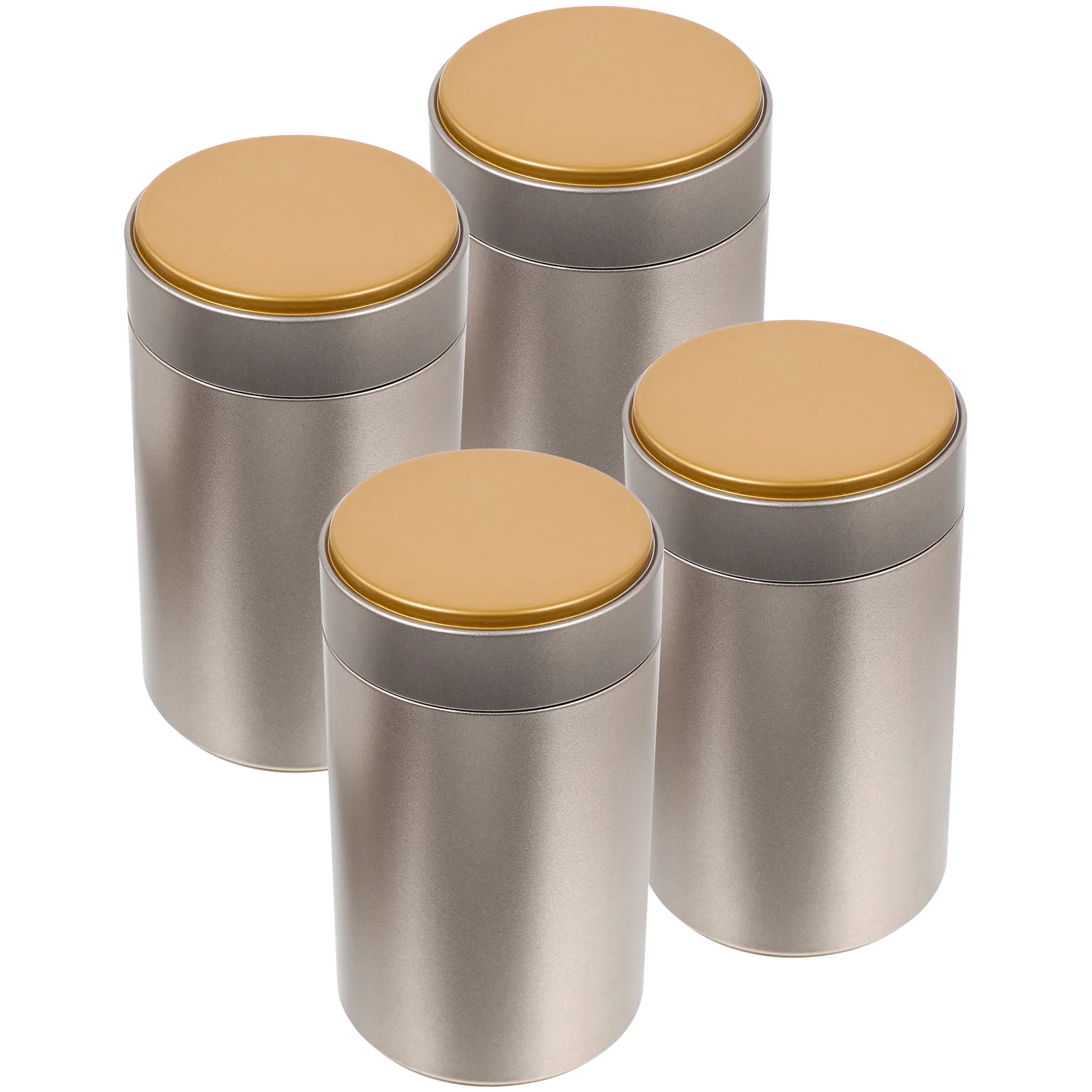 

4pcs Tea Tin Canister Airtight Lid Food Storage Container Kitchen Sealed Tank Tinplate Jars Loose Leaf Canisters Strong