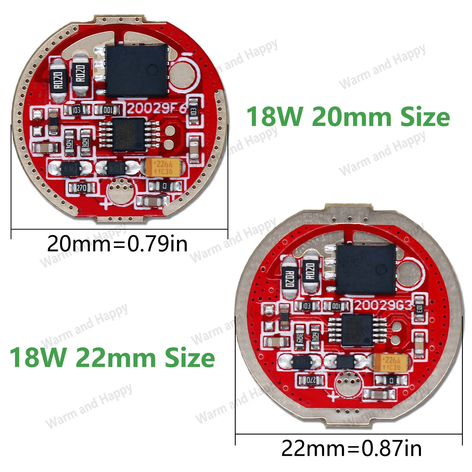 LED Constant Current Driver 18W DC3.7-4.2V 5 Dimming Modes 20mm 22mm Suitable for DIY Headlight Flashlight Lighting Accessories