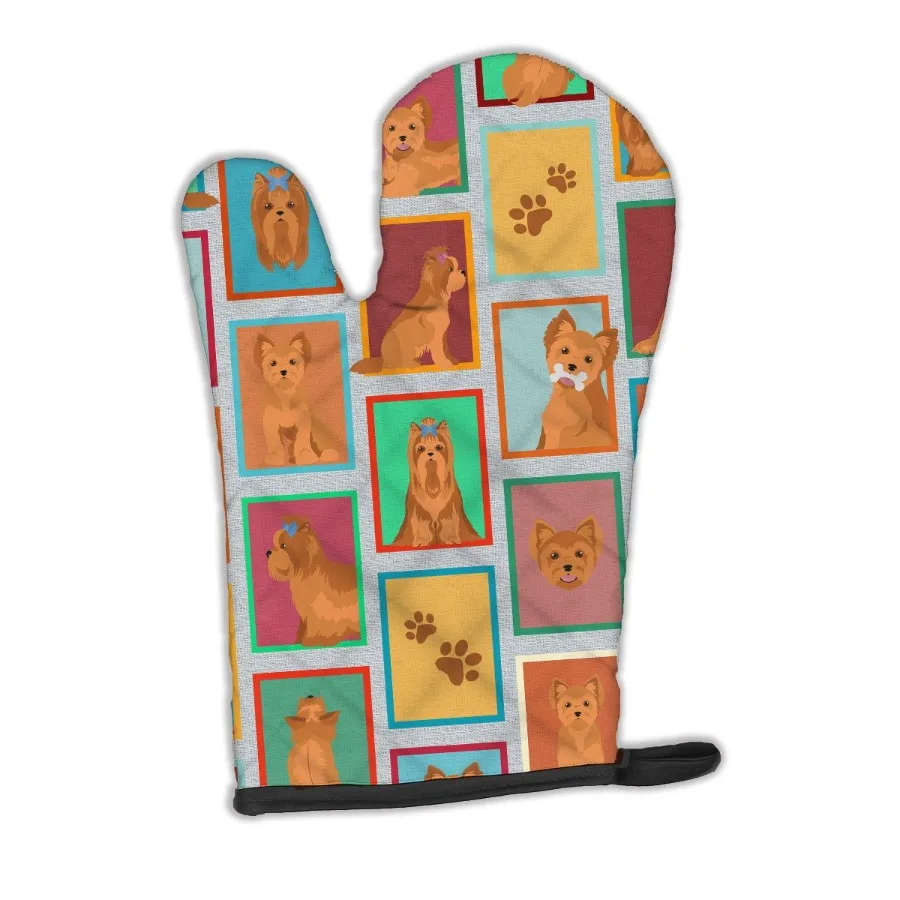 

Lots of Red Yorkie Oven Mitt Heat Resistant Thick Oven Mitt for Hot Pans and Oven Kitchen Mitt Protect Hands Cooking Baking Glo