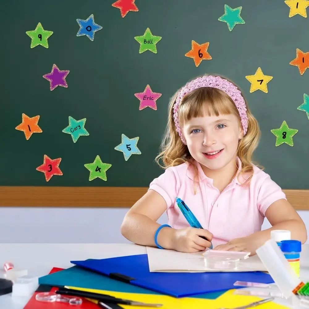 

108pcs Cutouts Colorful Star Paper Cutouts DIY Craft Round Flower Heart Shaped Pentagram Decorative Border Aesthetic