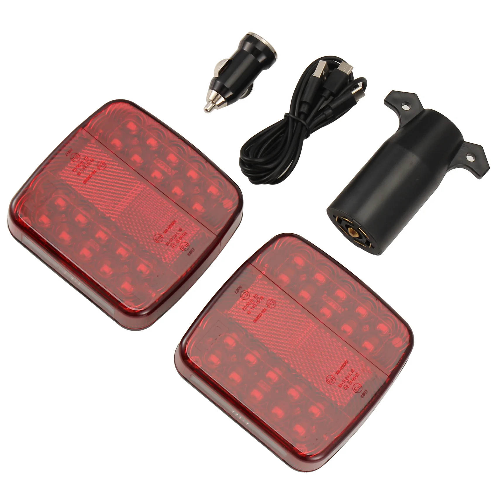 HowAA87 2pcs Wireless Magnetic LED Truck Tail Light ,Trailer Rear Light, Signal Warning Brake Light ,for Caravans Campers Lorry