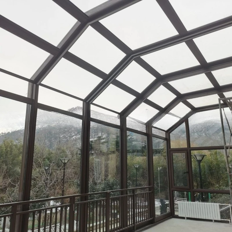 

Villa courtyard mobile sun room electric control retractable