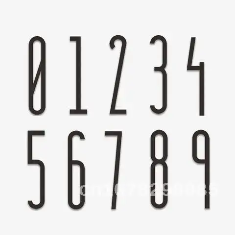 

Modern Self Adhesive Door Number Plaque, House Number, Hotel Plate, Address Digits Sticker Sign, 100mm