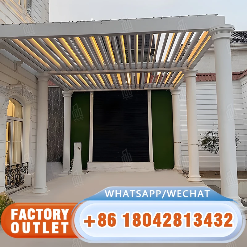 Factory custom made exterior road gazebo plant grown waterproof durable aluminium outdoor furniture pergola relax life pavilion