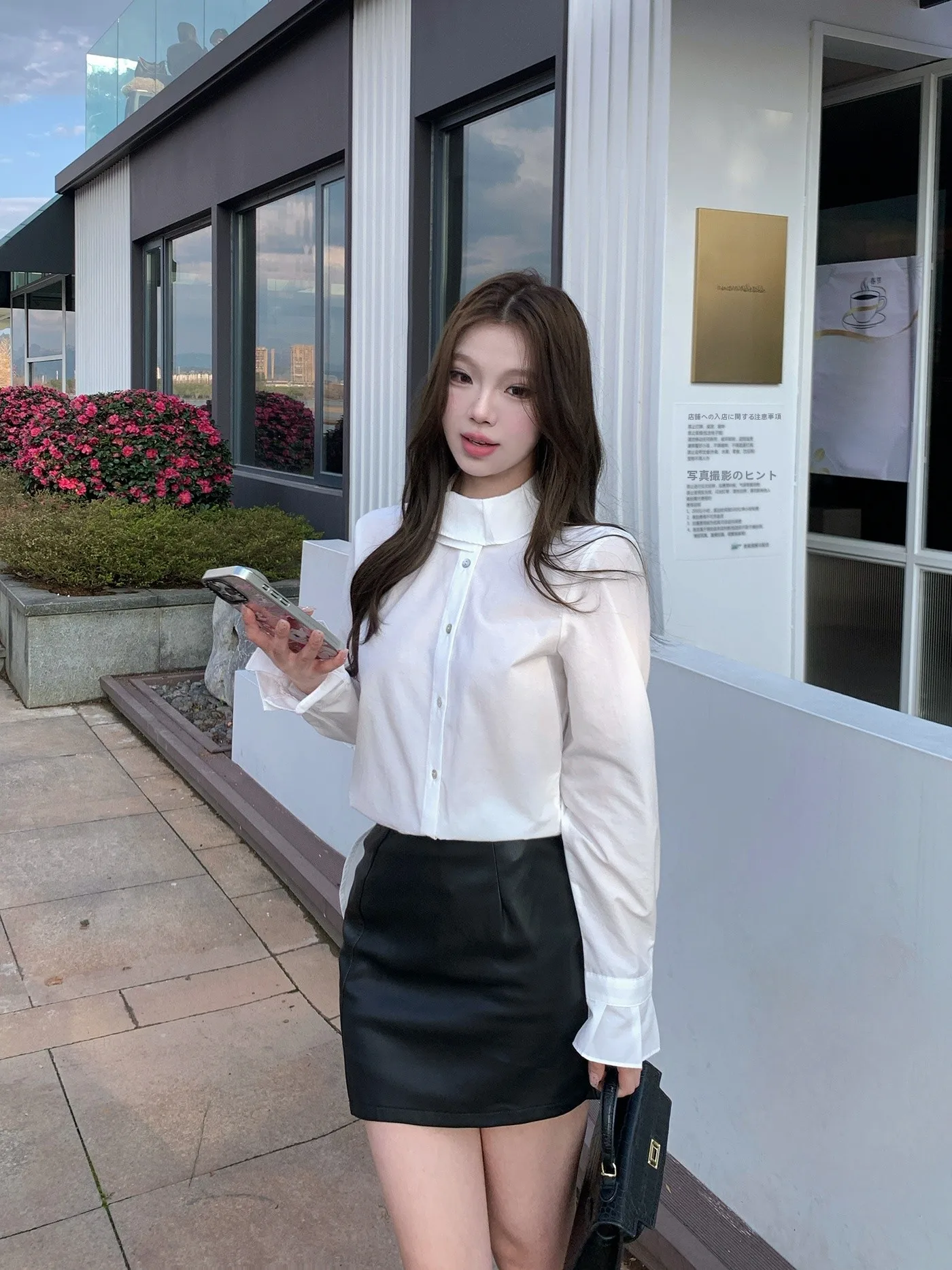 

EU Women's Lace Collar irt Design Sensation Small Luxury Anti-Aging Trendy Top Polyester Fiber Long Sve Commute Sle